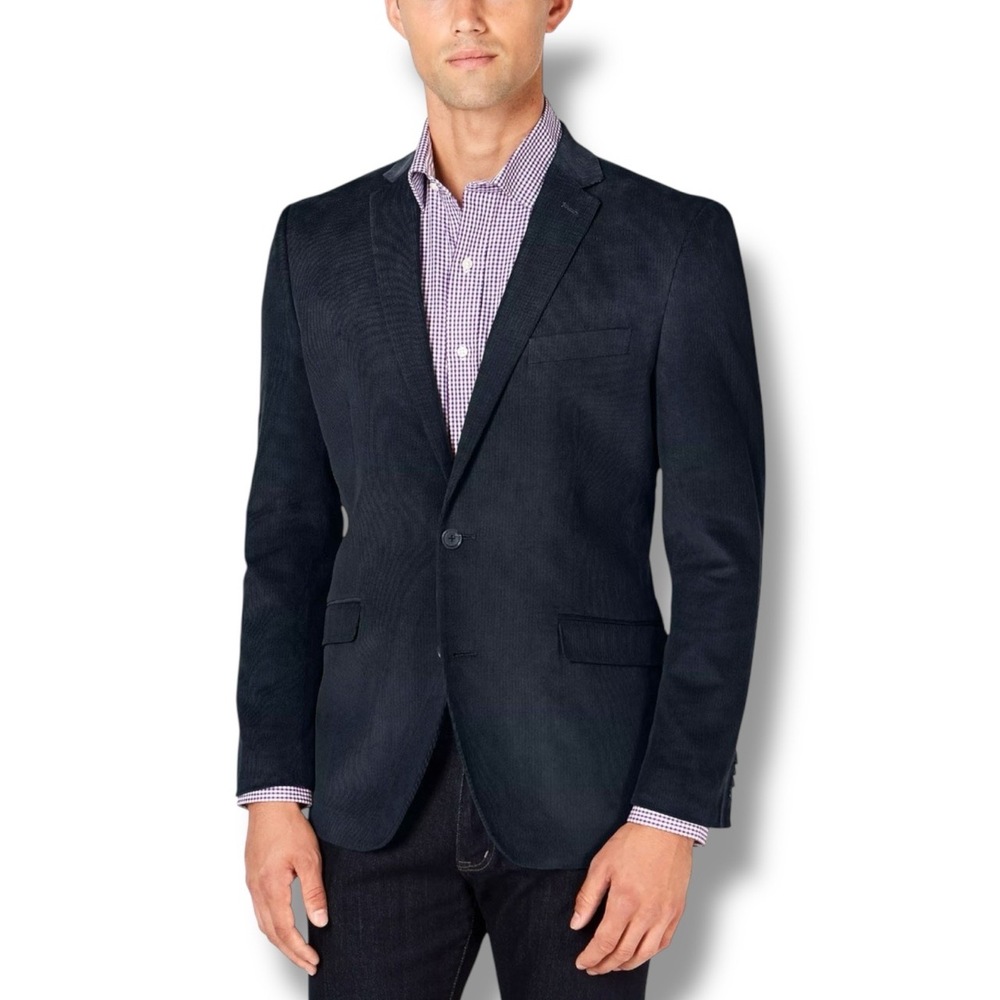 NWT Nautica Brielle Classic Fit Sport Coat Mens 38R Blue‎ Corduroy - $295 MSRP